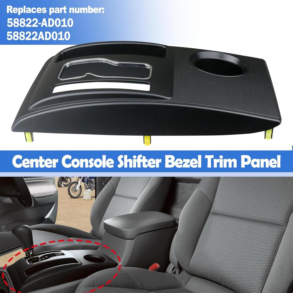 Black Center Console Shifter Bezel Shift Panel Cover Cup Holder Compatible With Toyota Tacoma 2005-2015 Gear Shift Trim