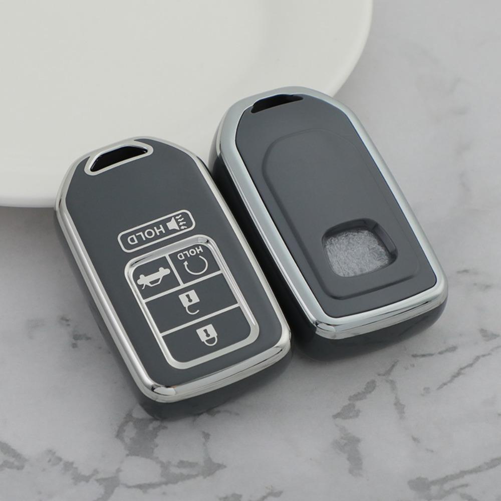 

For Honda 5 Button Silver Edge Car Key Case Cover Fit Civic Accord CRV HRV XR V