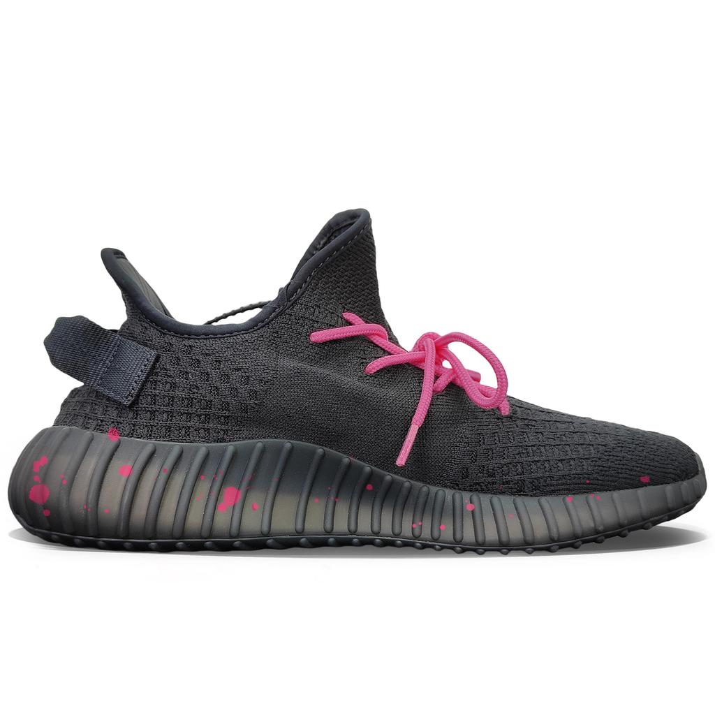 Adidas Originals Yeezy Boost 350 V2 Coverage Low top Casual Shoes Unisex Black Pink HQ4540(Team501-)