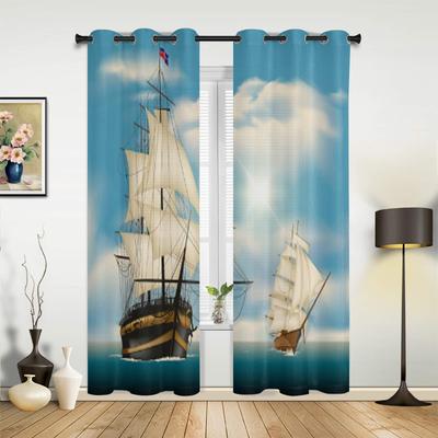 Segelschiffe auf See Luxus-Fenstervorhang für Wohnzimmer Schlafzimmer Heimdekoration Küche für Fenstervorhänge