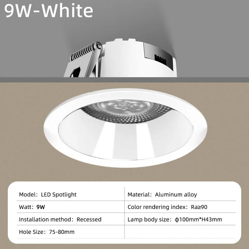 Dimmable AC90V-260V 5W9W12W18W24W30W40W LED Downlights Epistar Chip COB Recessed Ceiling Lamps Spot Lights For Home Illumination