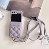 Luxus-Leder-Hals-Schultergurt-Crossbody-Brieftasche für Samsung Galaxy Z Flip 5 Z Flip 4 Z Flip 3 Kartensteckplatz-Abdeckung