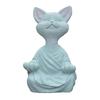 Statua di Gatto Zen in Resina in Posizione di Meditazione per Arredamento Casa e Ufficio