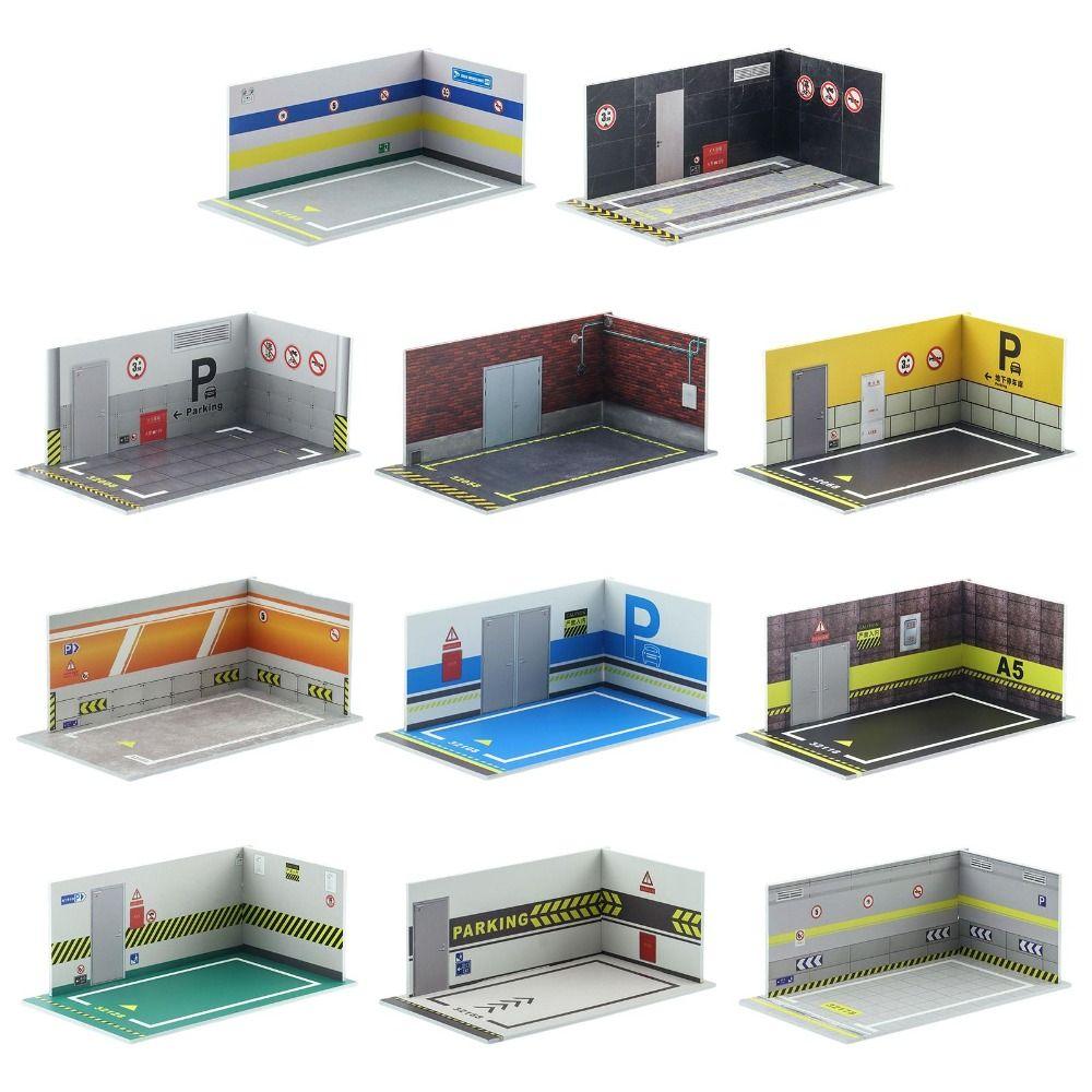 Automobile Toy 1/32 Car Garage Parking Space Garage DIY Scene Parking Lot Model  For Children