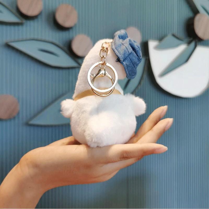 Adorable Cartoon Duck Keychain Plush Toy For Backpacks And Bags