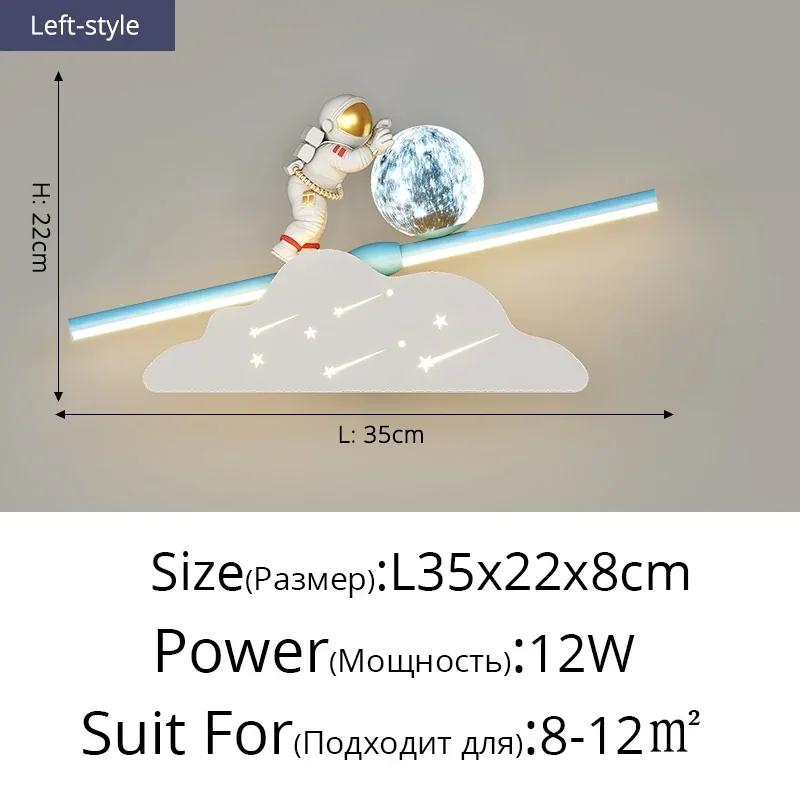 Cartoon-Hintergrund-Wand-LED-Leuchten Moderne minimalistische Astronaut Schlafzimmer Nachttischlampen für Zimmer Kinder Haushaltsgeräte