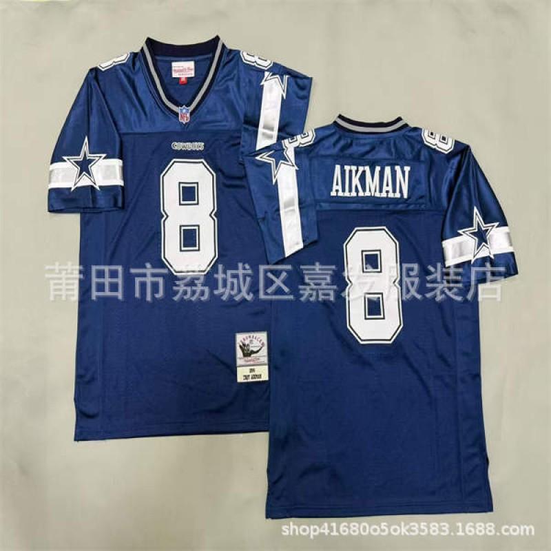 Camiseta de Fútbol Retro NFL Dallas Cowboys para Hombre de Algodón Bordada Camisa Deportiva del Equipo Ropa para Aficionados