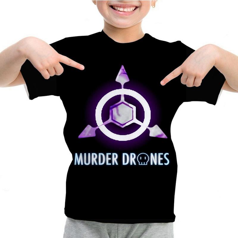 Murder Drones Cartoon 3d Print T-Shirt for Boys Girls Casual Clothing Summer Crew Neck Short Sleeve Tees Fashion Kids T-shirt