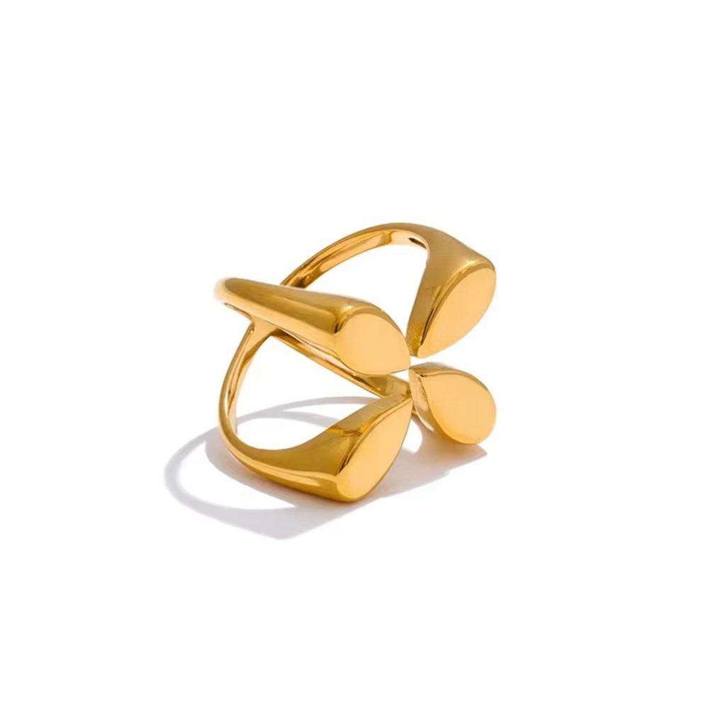 Gold Open Ring Geometric Minimalist Accessory Water Resistant Finger Ring  for Women's Daily Outfit