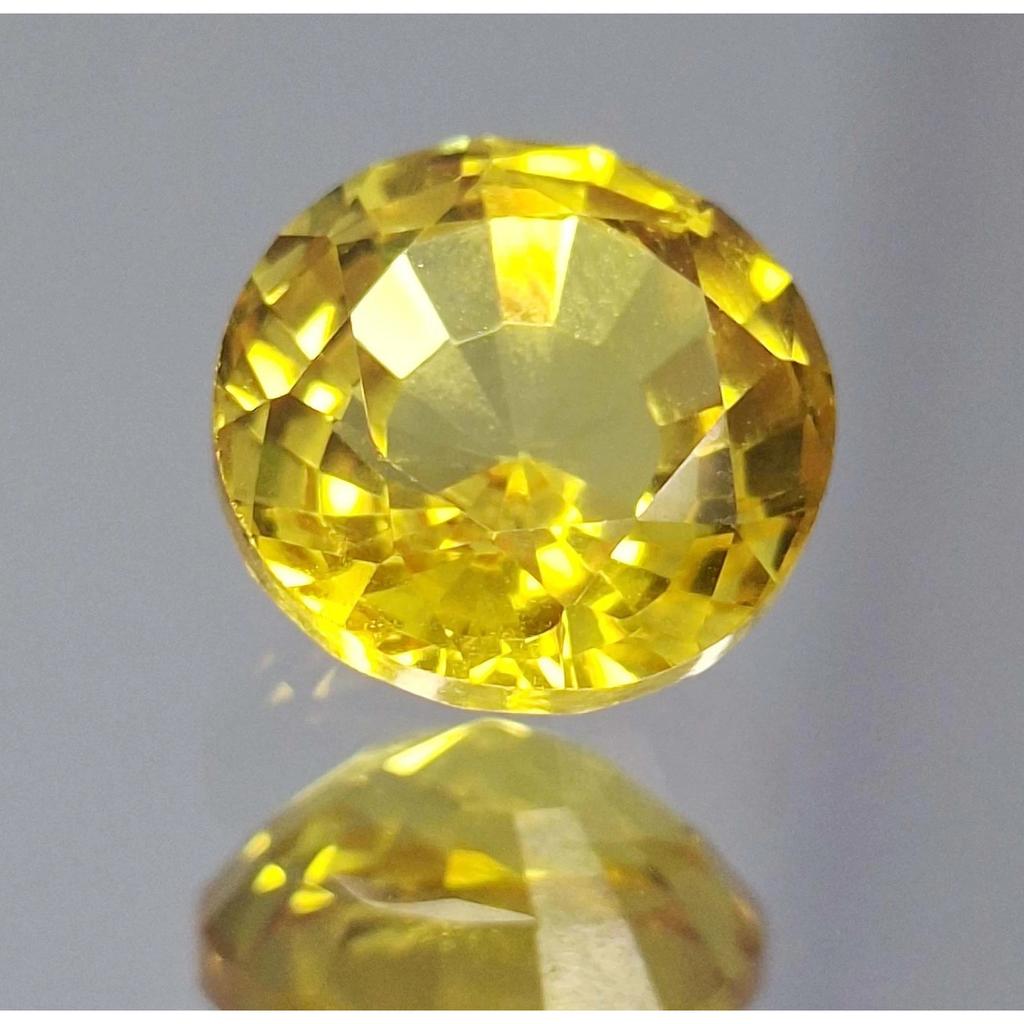 Stunning Natural Yellow Color Sapphire 7-9 Ct Round Cut Certified Gemstone