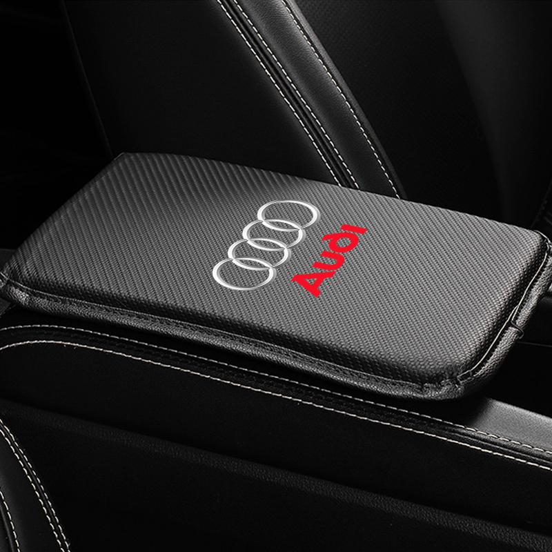 Carbon Fiber Leather Car Console Box Pad Car Armrest Cushion Cover for Audi C5 C6 C7 A4 B6 B8 B7 A6 A3 A5 Q5 Q7 8P S3 S5 S1 S4 S2 RS3 RS4 RS5 RS6 RS8