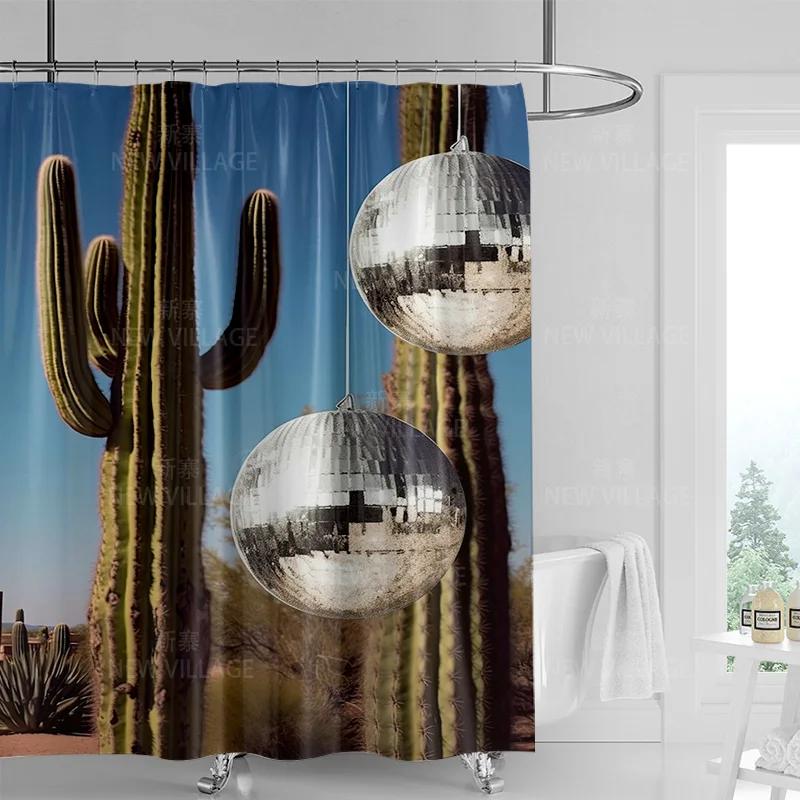 

Bohemian Style Plant Bathroom Curtains Floral Pattern Printed Shower Curtains, 180X200Cm Waterproof Fabric Shower Curtains W60H190(CM)-1 Pcs