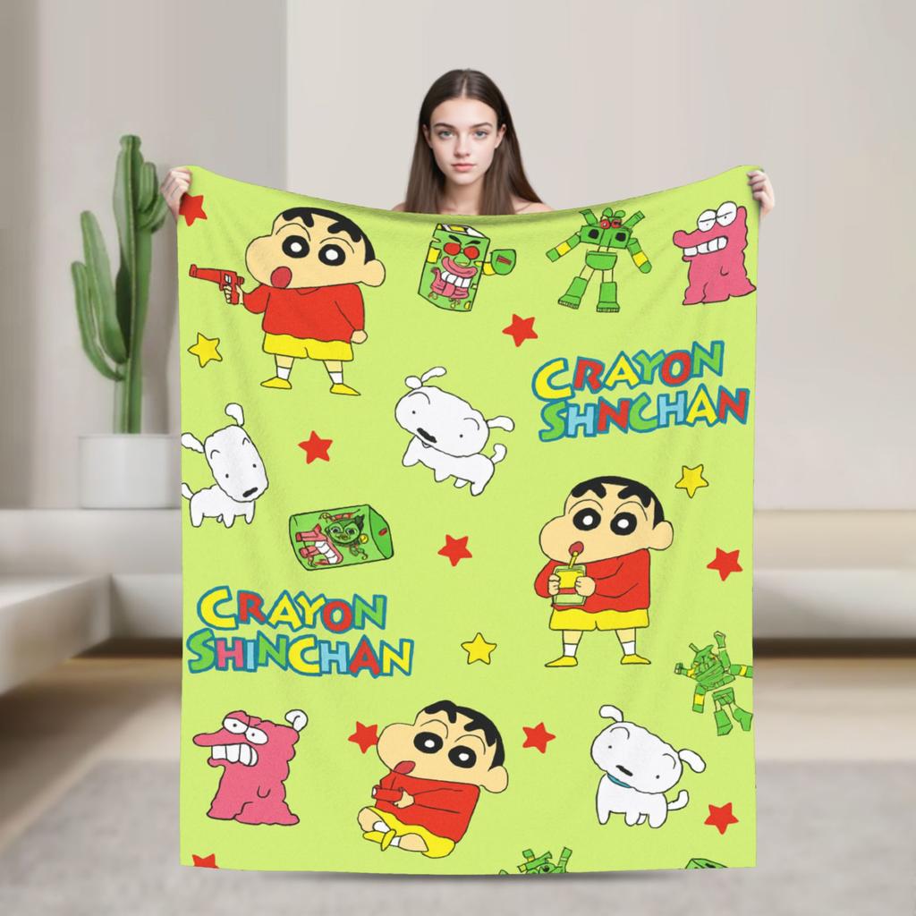 Crayon Shin chan Cartoon Decke Flanell Frühling Herbst Multifunktion Super Weich Überwurfdecken für Sofa Auto Bettwäsche Überwürfe