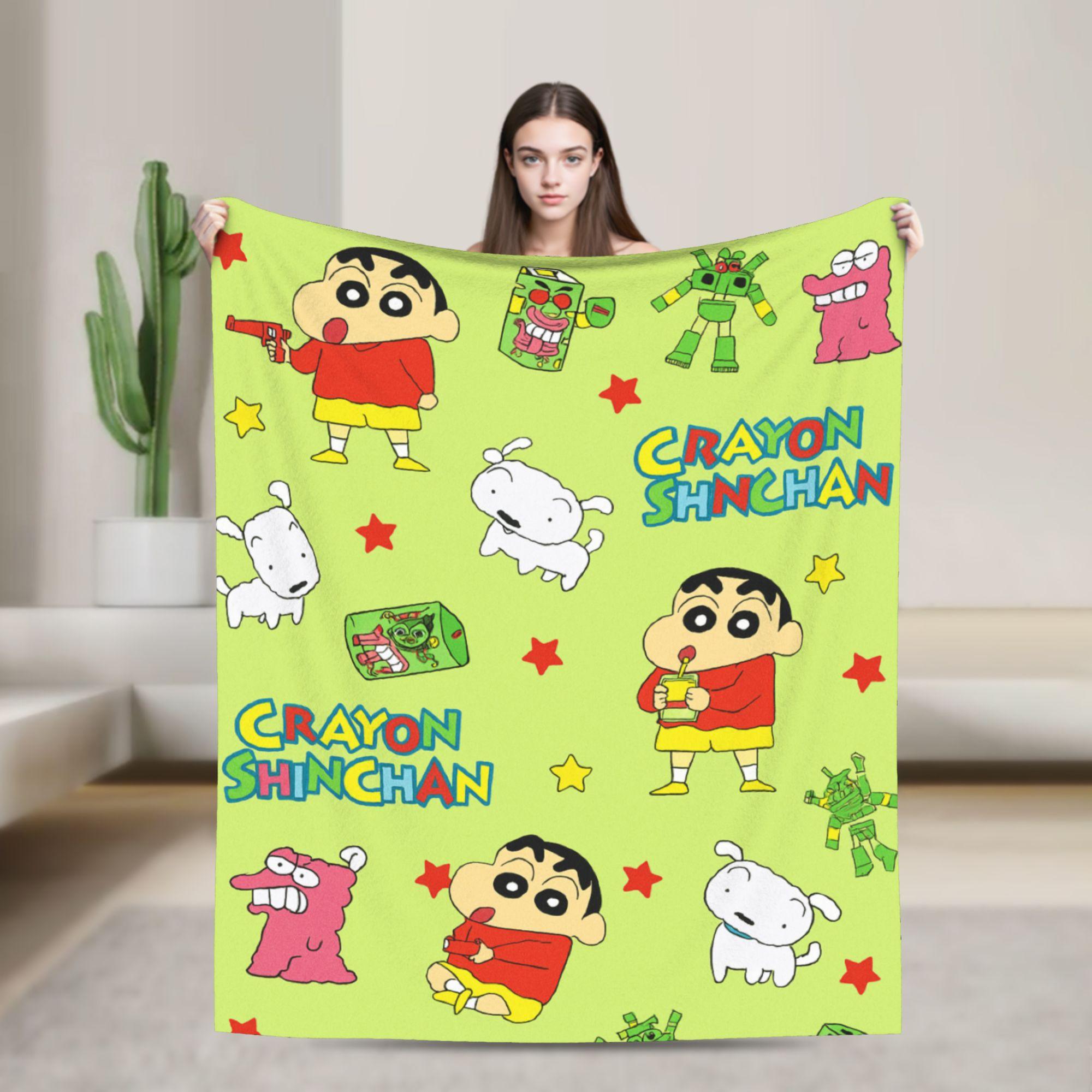 

Cartoon Crayon Shin chan Knitted Blanket Fleece Soft Throw Blankets for Outdoor Travel Bed Rug 75x90cm