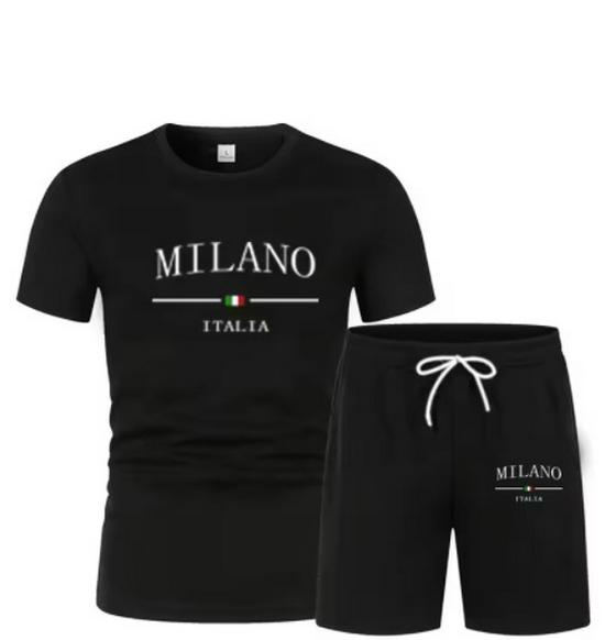 Men's Plus Size Summer Fitness Set: Casual Round Neck T-Shirt & Sports Shorts