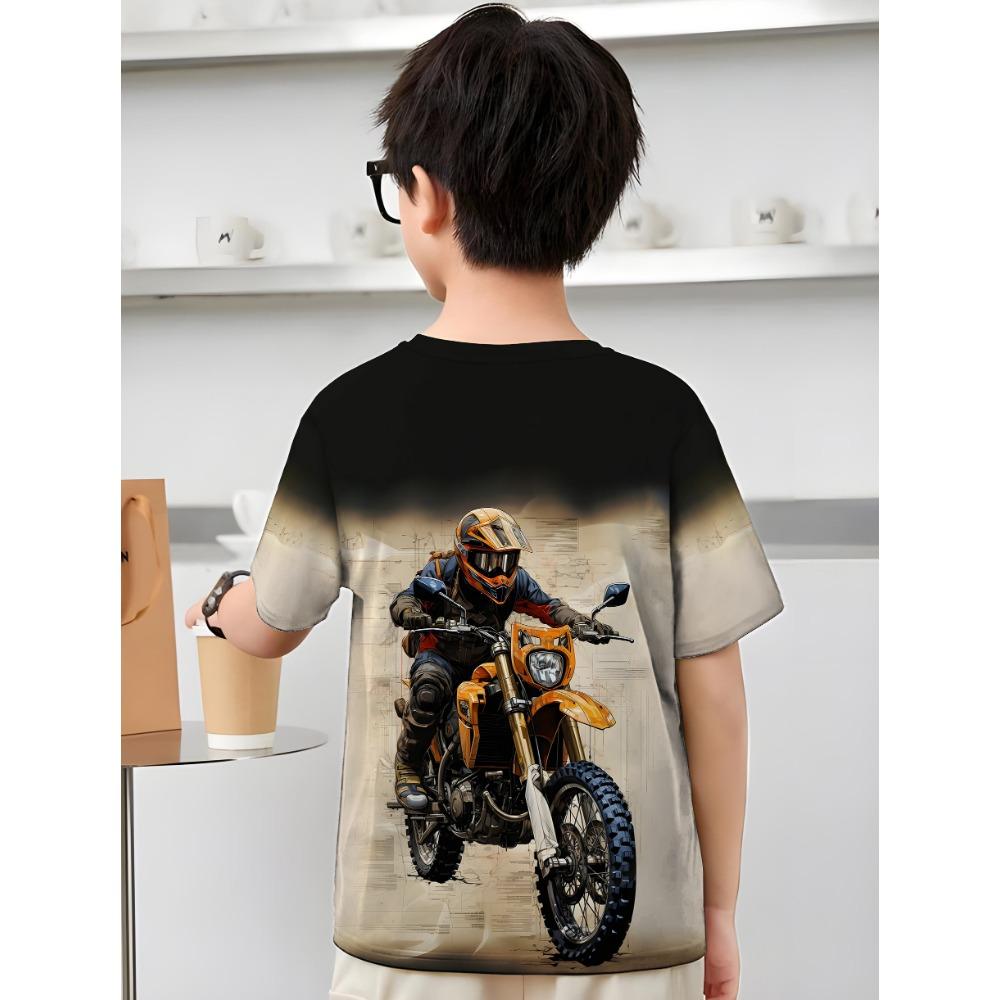 3D Printed Motorcycle Kids Summer Clothes Children Top Shirts Children's T-shirt Boy Clothes Male T-shirty Tops