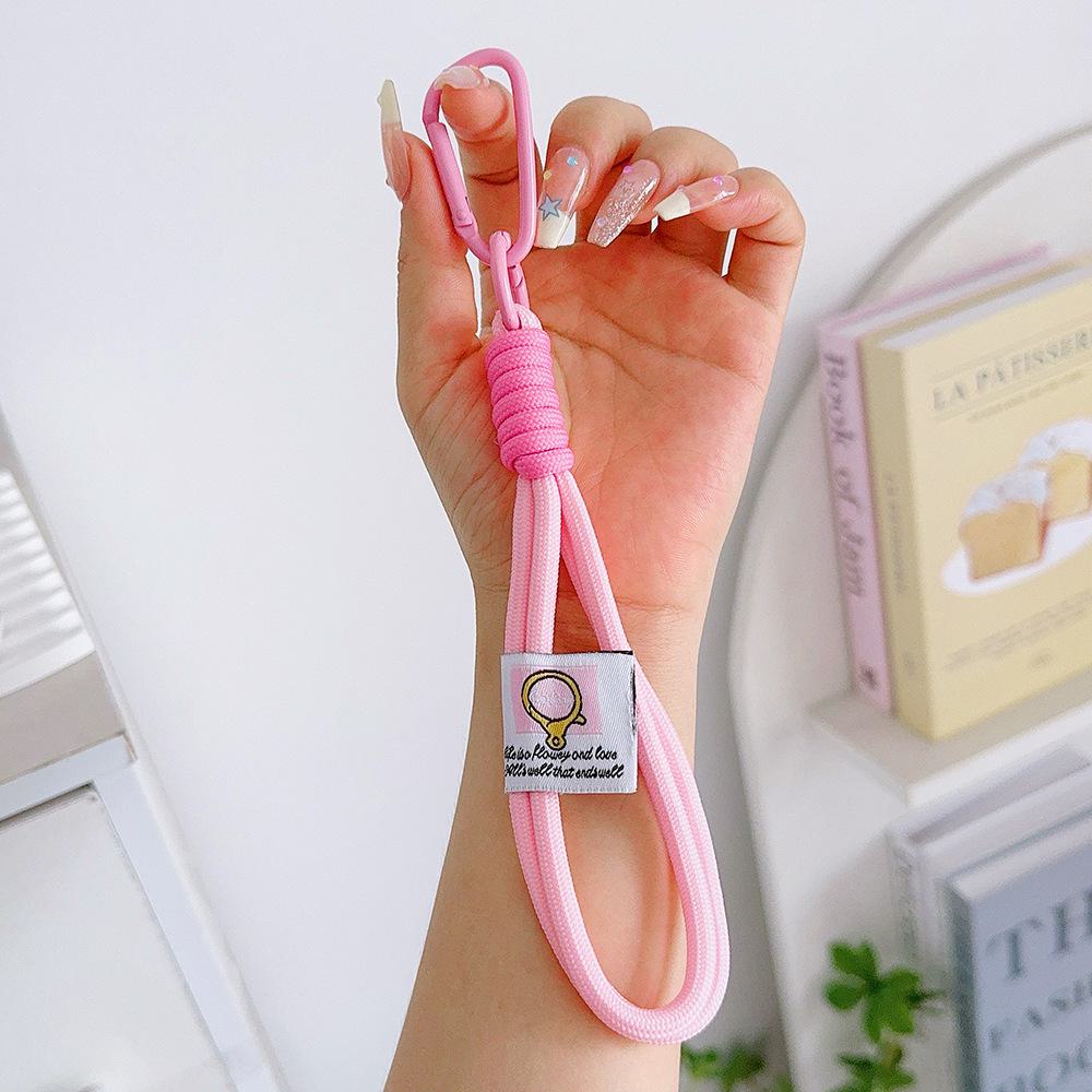 Double Rope Nylon Braided Keychain for Mountaineering, Couple Mobile Phone Rope Bag Pendant.