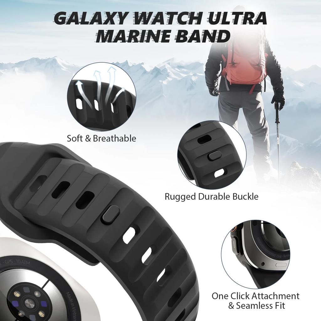 For Samsung Galaxy Watch Ultra 47mm Strap  Accessories Correa Sport Silicone Bracelet For Samsung Galaxy Watch Ultra 47 Mm Band