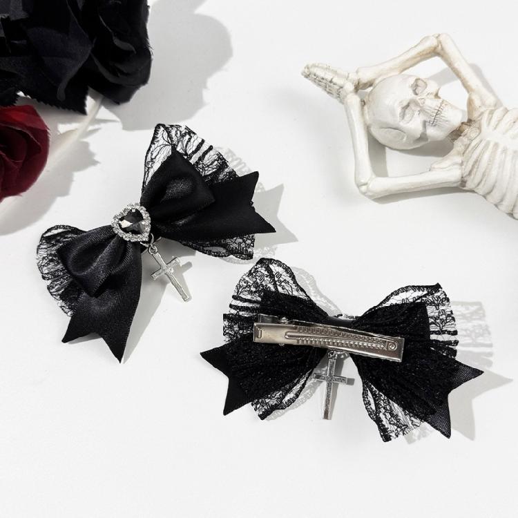 Klasická sponka do vlasů s mašlí z stuhy s ozdobou Pohodlné nošení do školy, kanceláře, na běžné oblečení