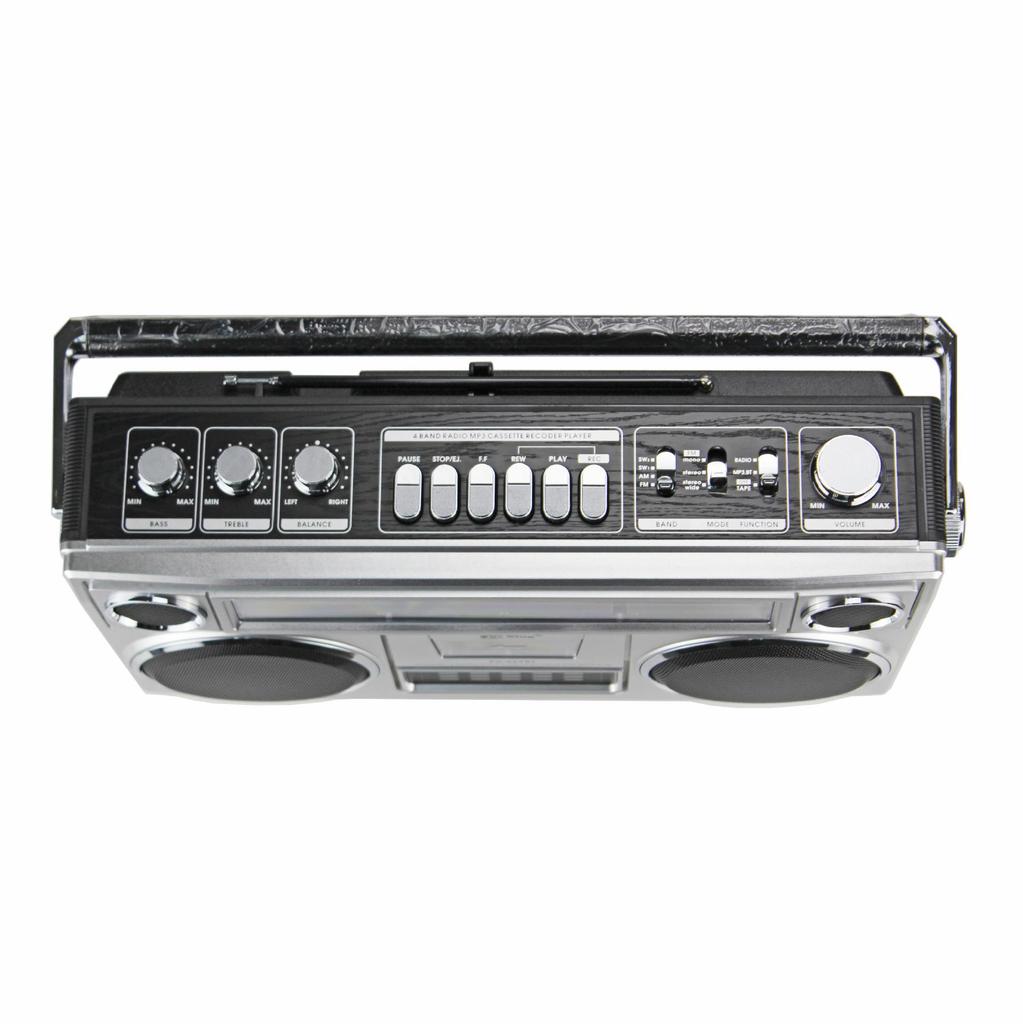 Multi-Functional FM Radio and Tape Player with Dual Speakers for Seniors