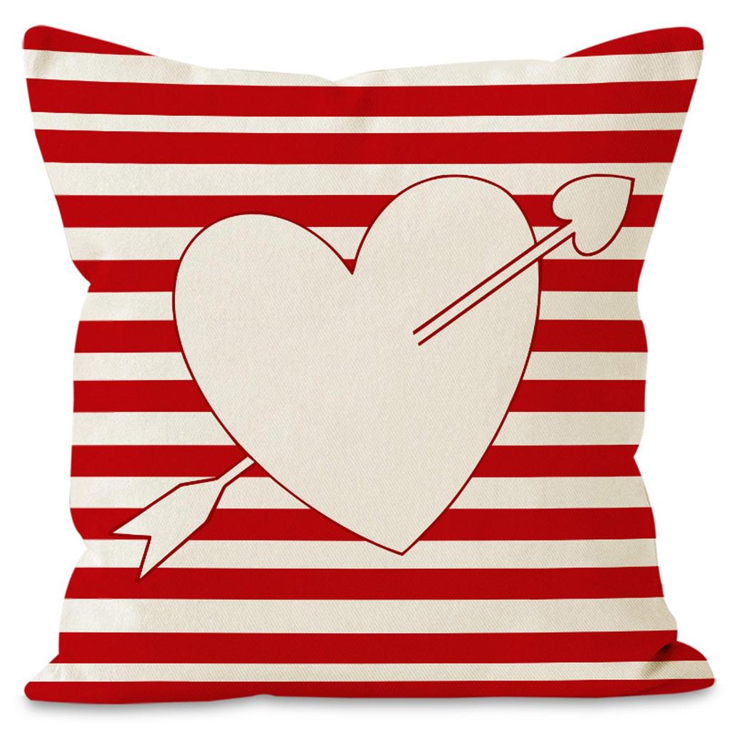 Valentine's Day Couple Love Sofa Pillow Cover Home Decoration Pillow Cover Linen Printed Cushion Cover