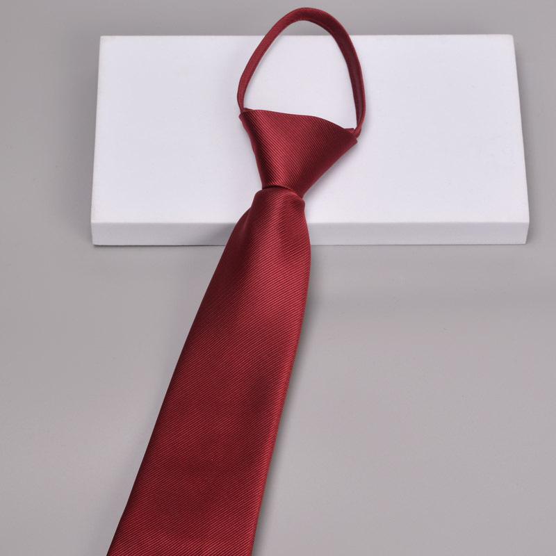 Krawatte Herren Reißverschluss Knotenfrei Klassisch Blau Schwarz Burgunder Einfarbig Gestreift Anzug Kleid Kragen