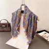 Women Square Scarf Silk Imitation Design Print  Neckerchief Bandana Lady Shawl Scarves Wrap Head Hair Band Ties