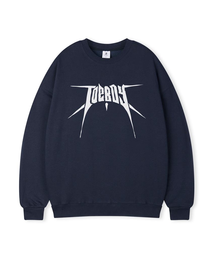 TOPBOY Crossbody Overfit Brushed Print Sweatshirt