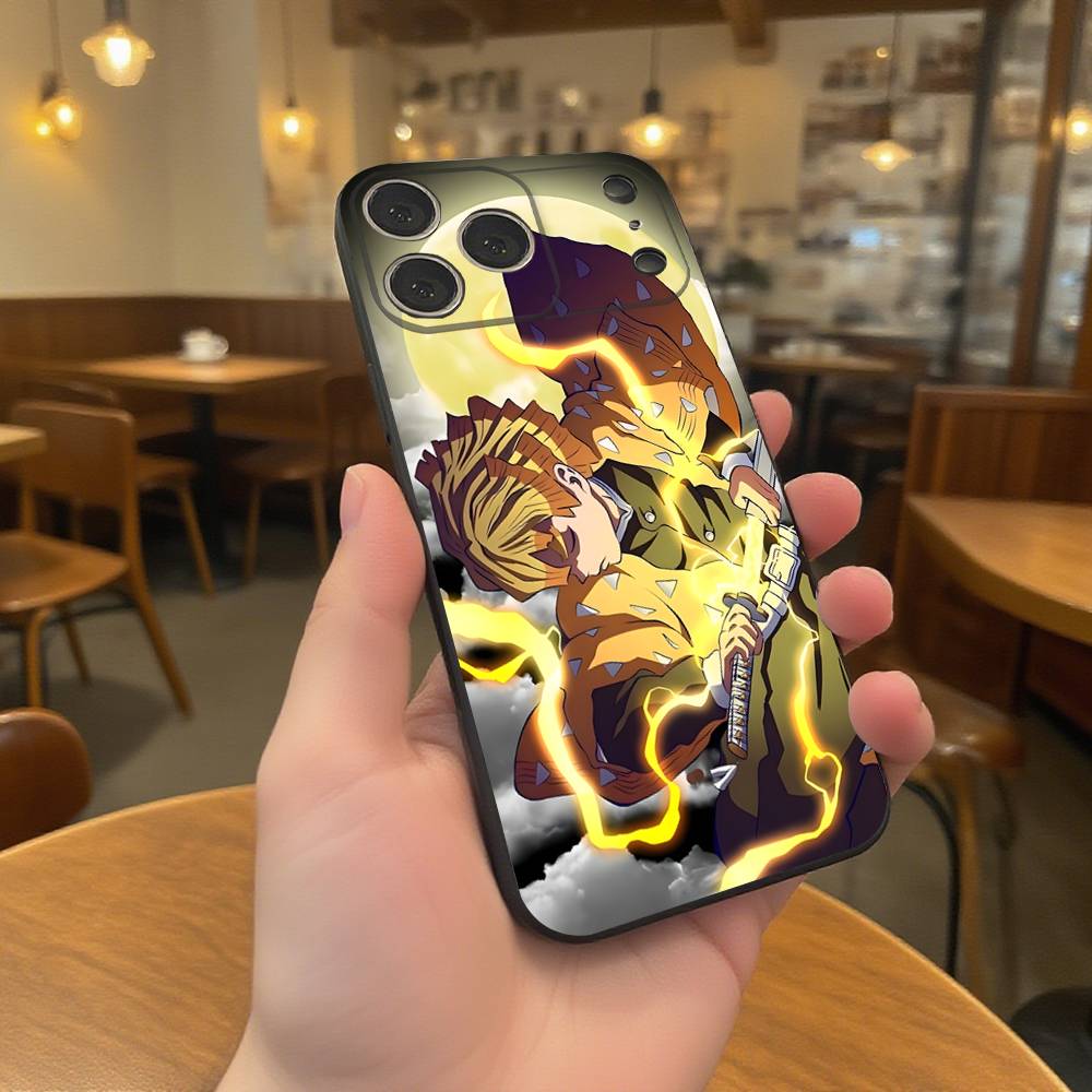 

Anime Z-Zenitsu A-Agatsuma Phone Case For iPhone 17,16,15,14,13,12,11,Pro,XS,Max,XR,Plus,E,SE4,Mini Black Soft Cover iPhone13