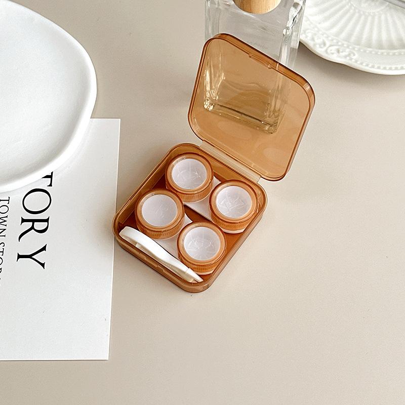 Красота Футляр для контактных линз Фиолетовый Футляр для контактных линз Портативный контейнер для контактных линз Дорожный набор Футляр для хранения линз 65*72*22mm