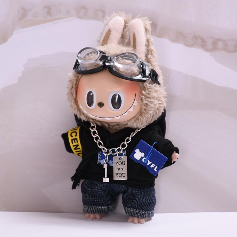 Pro 17 cm Labubu Oblečení pro panenky Módní Oblečení Mikiny Oblečení pro panenky Barevně sladěné Mikiny Panenky Doplňky Roztomilé dekorace Malé utěrky