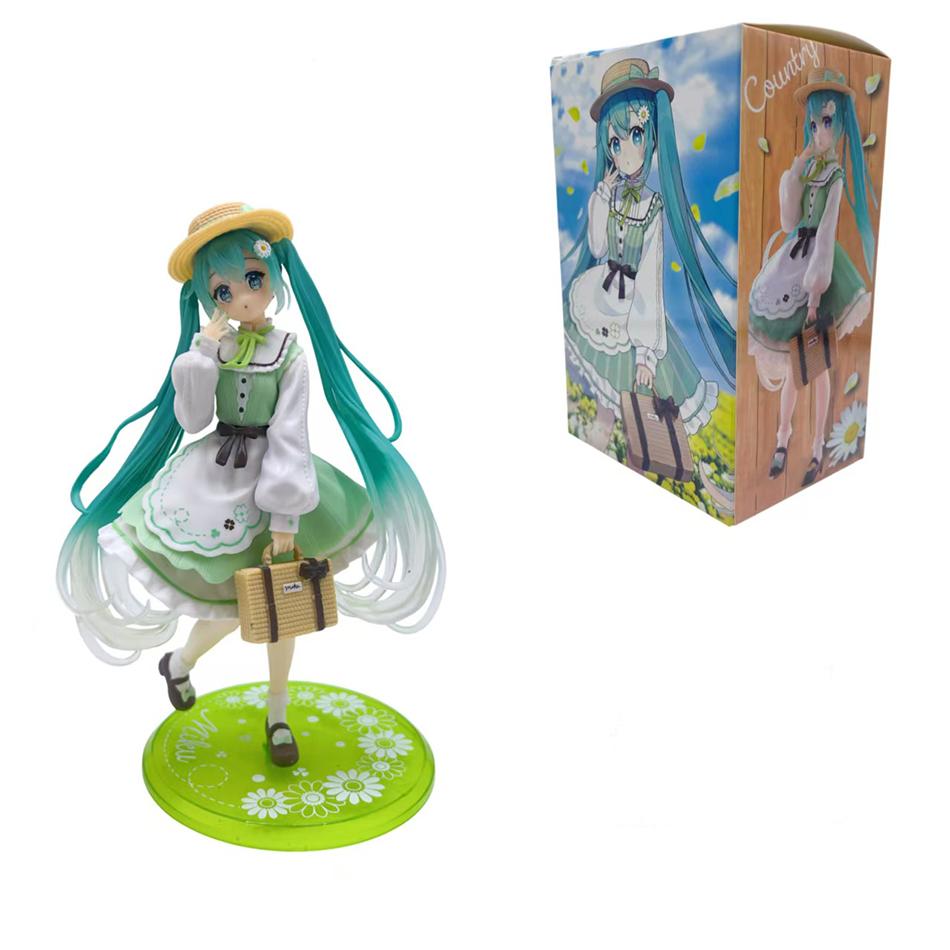 20CM Original Taito Fashion Hatsune Miku Country Anime Figure Toys Action Figurine PVC Model Collection Doll Birthday Gifts