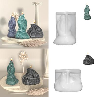 Durable 3D Dragon Candle Mold Reusable Animal Scented Candle Silicone Mold for DIY Aromatherapys Fragrant Candle Molds