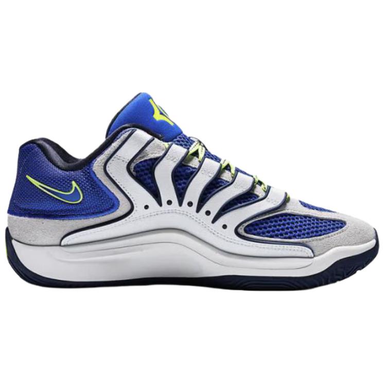 New Nike KD 18 Anti Slip Wear Resistant Low Top Basketball Shoes Men's White Blue HV1991-400
