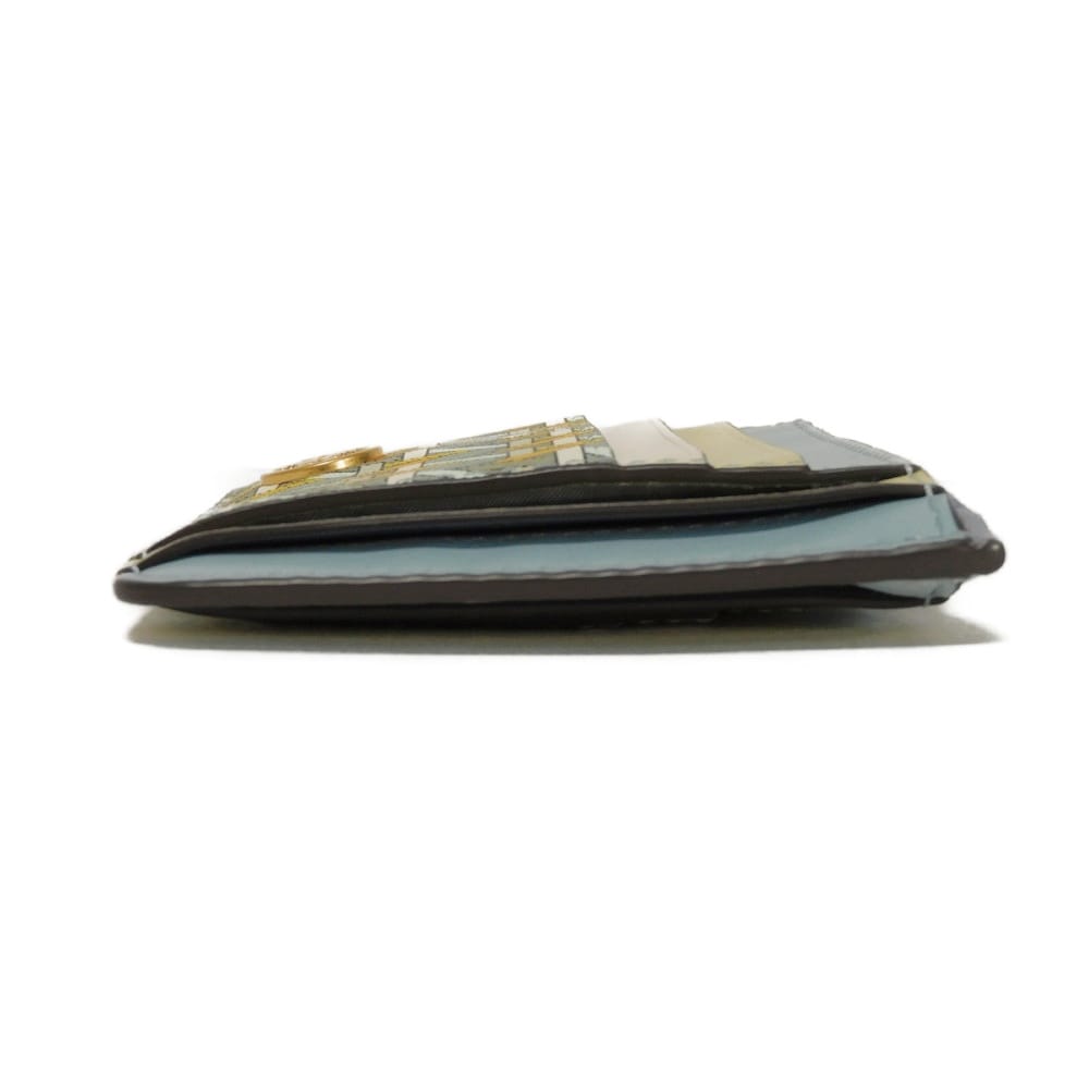 Used Robinson Fragment Case 10833, 79423, 7943, Saffiano Card Case with Double T Logo, Multicolor, Unisex from Japan