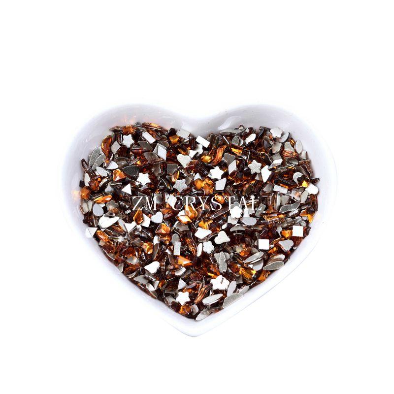 

ZM New Arrival Flats Brown Ice Brown Caramel Amber Nail Art Fancy Shape Diamonds Maillard Nail Stickers Rhinestone Jewelry Flats Brown are randomly mixed with 50 pieces