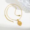 Personalized Zircon Virgin Mary Pendant Necklace for Women, Stainless Steel Gold Plated Necklace,Religious Prayer Amulet Jewelry