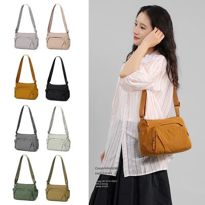 Sac à bandoulière couleur unie Sac à bandoulière étudiant Sac hobo léger grande capacité pour femmes