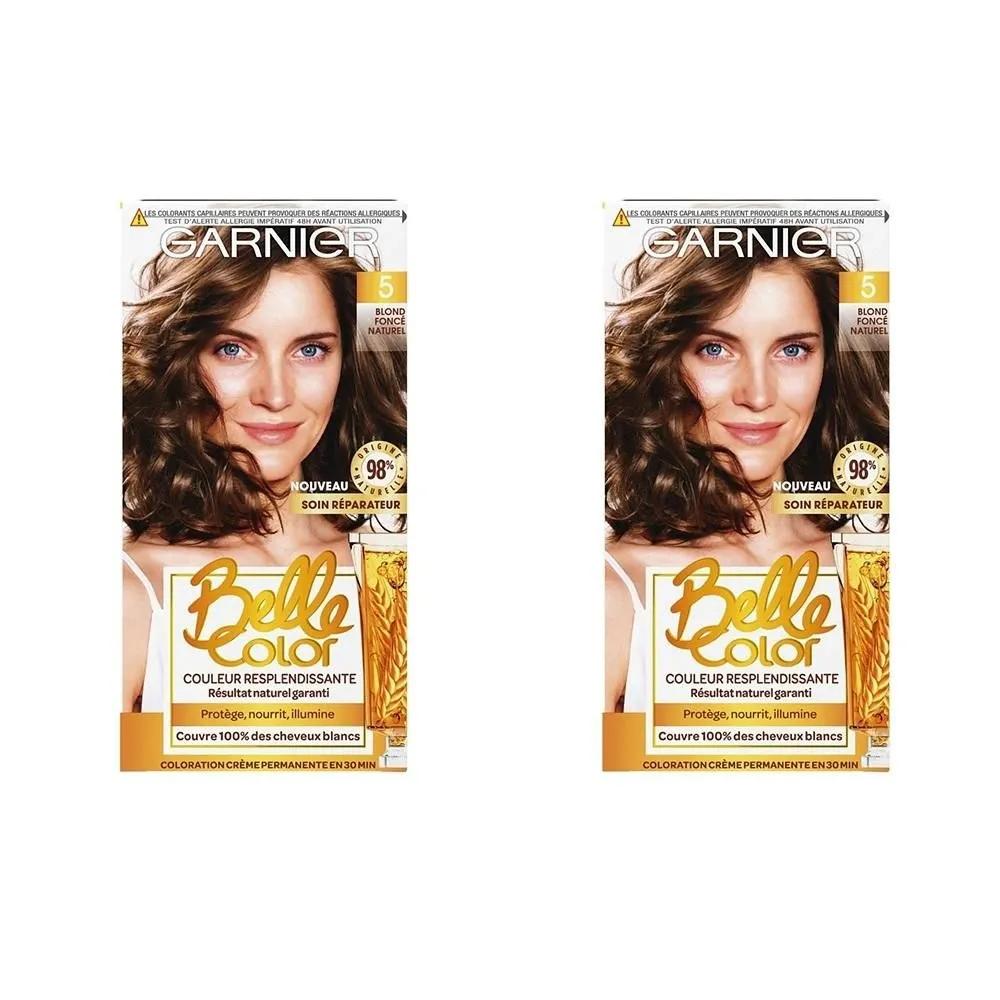 Garnier Belle Краска для волос 2 упаковки 5 Натуральный Темно-русый Стойкая краска 5 Натуральный Темно-русый BELLE