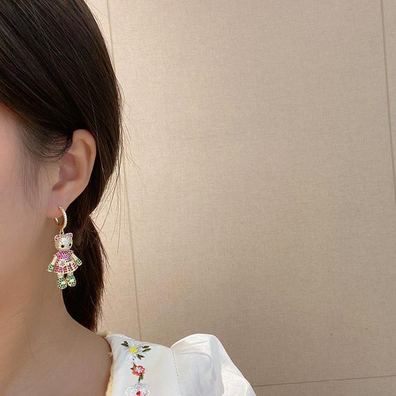 Fashion Design Kitten Earrings Exquisite Personality Cartoon Animal Cat Earrings Girl Pendant Earrings Party Banquet Jewelry