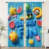 2pc,  Curtains Summer Party Machine Washable Polyester,Without Electricity Party Decorations for Hotel Decoration
