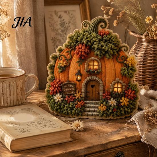 Stress Relief Creative Leisure 3D House Theme Fabric Punch Needle Kit for Beginners & Adults, Complete DIY Retro Aesthetic Room Decor Embroidery Kit,