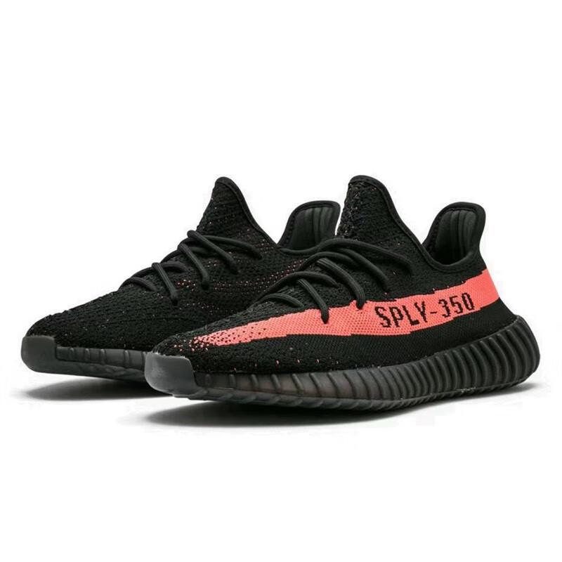 Adidas Yeezy 350 Core Black/Red Youth Casual Shoes