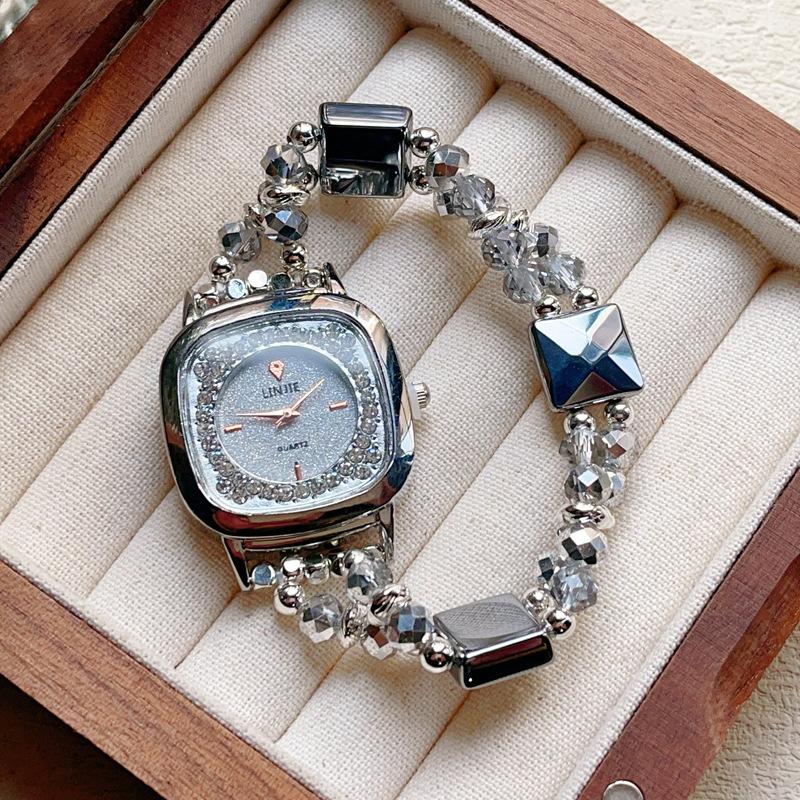 Natural crystal jewelry production crystal watch electronic watch pull-out adjustable