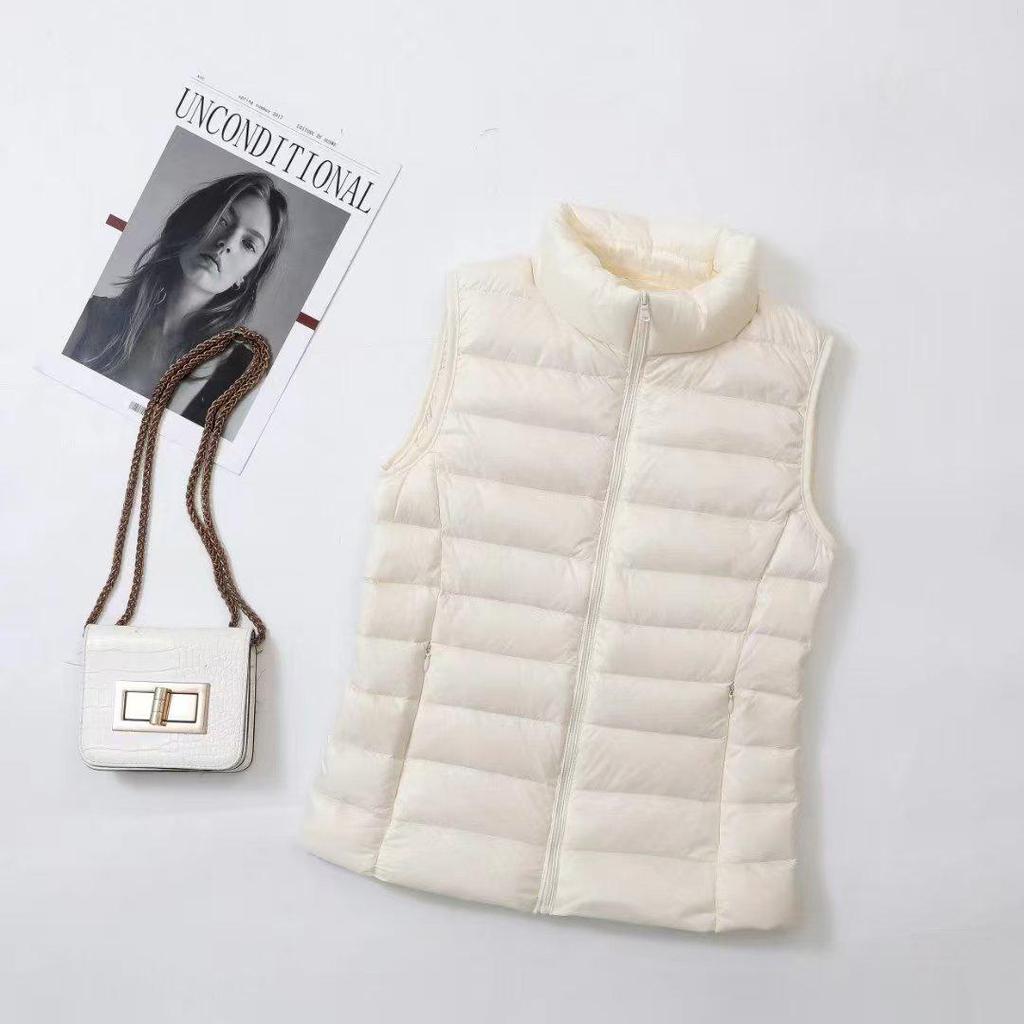 2025 Women's Lightweight Slim Fit Fashion Down Vest - Thin White Duck Down Jacket