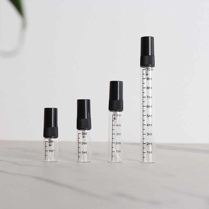 1 Stück 2ml 3ml 5ml 10ml Skalenglasflasche Nachfüllbarer Sprühzerstäuber Leere Parfüm-Reise-Zerstäuber Kosmetikbehälter Proben-Testfläschchen