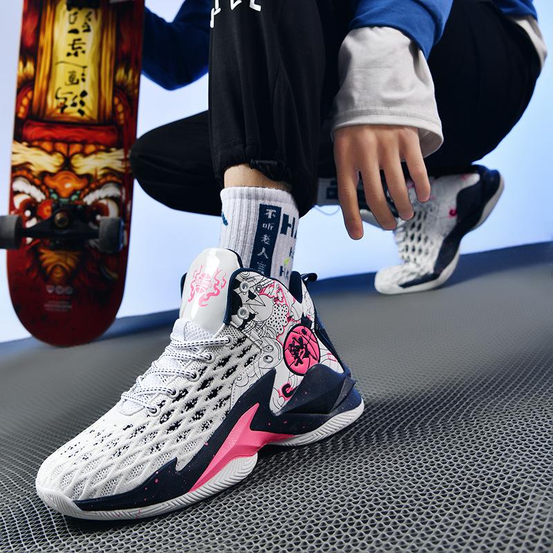 A 2025 Basketball Shoe Men's 35 Summer Sports Shoes Men's Flying Woven Mesh High-top Gifts for Boys and Couples