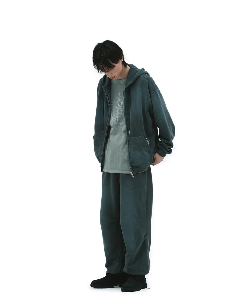 Defgarments Pig Brushed Hood Zipup [Charcoal]