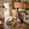 Lynx and Raccoon  Round Area Rug,Carpet Rug for Living Room Bedroom Sofa Playroom Decor,Non-slip Floor Mat