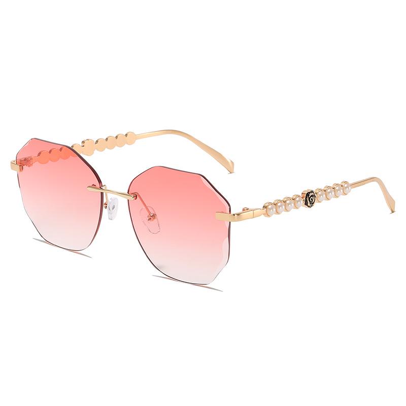 Frameless Pearl Sunglasses for Women - Elegant Y2K Style with Metal Sun Protection
